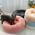 Round Cat Beds House Soft Long Plush Bed For Dogs Basket Pet Products Cushion Cat Bed Cat Mat Sleeping Sofa, Suitable For Winter image 3